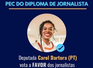 Deputada Carol Dartora  a favor da PEC do diploma de Jornalista