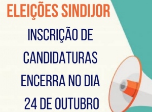 Eleições SindijorPR: inscrição de candidatura encerra no dia 24 de outubro