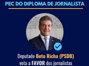 Beto Richa declara voto a favor do diploma de jornalista