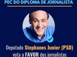 Deputado Stephanes Junior é favorável à PEC do diploma de jornalista
